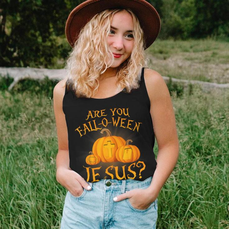 Are You Fall-O-Ween Jesus Christian Halloween Pumpkin Women Tank Top Gifts for Her