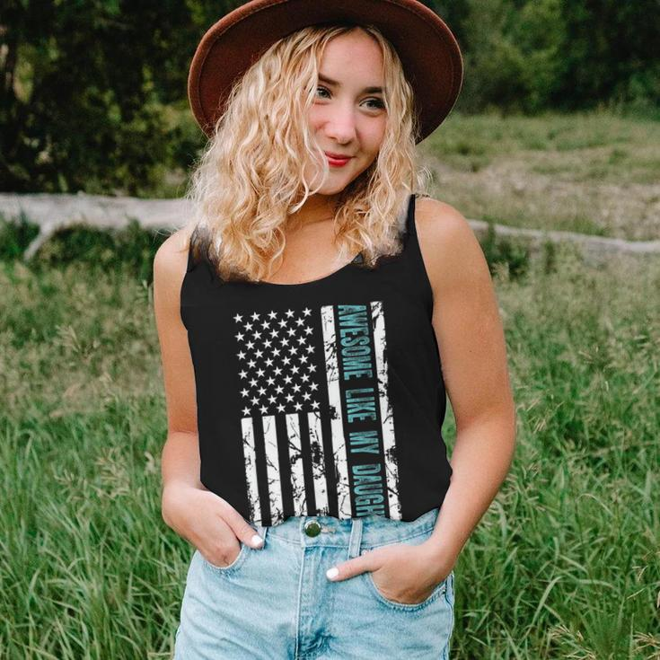 Fathers Day Awesome Like My Daughter With Us American Flag Women Tank Top Basic Casual Daily Weekend Graphic Gifts for Her