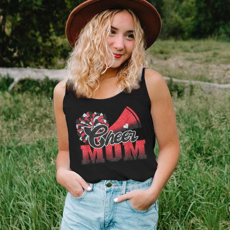 Football Cheer Mom Red Black Pom Leopard Women Tank Top Gifts for Her