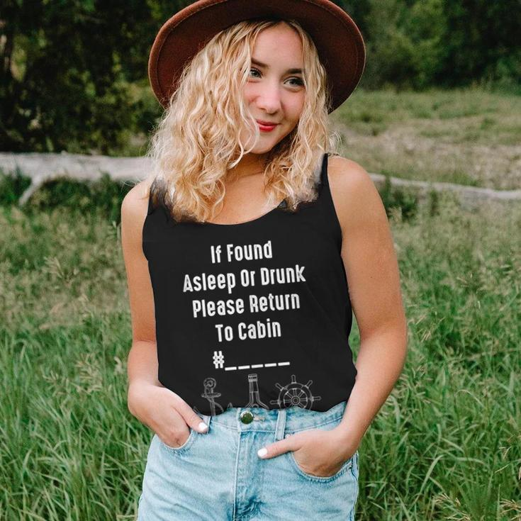 If Found Asleep Or Drunk Please Return To Cabin Cruise Women Tank Top Gifts for Her