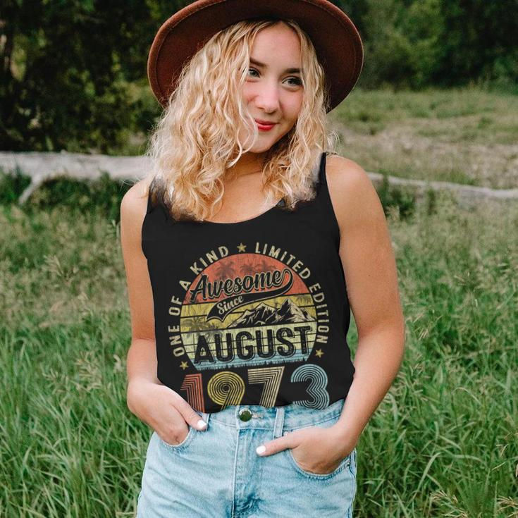 Funny 50 Years Old August 1973 Vintage Retro 50Th Birthday Women Tank Top Gifts for Her