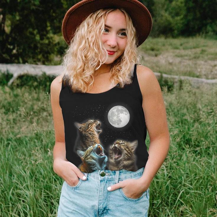 Cat Moon Three Cats Meowling At Moon Cats Howling Women Tank Top Gifts for Her
