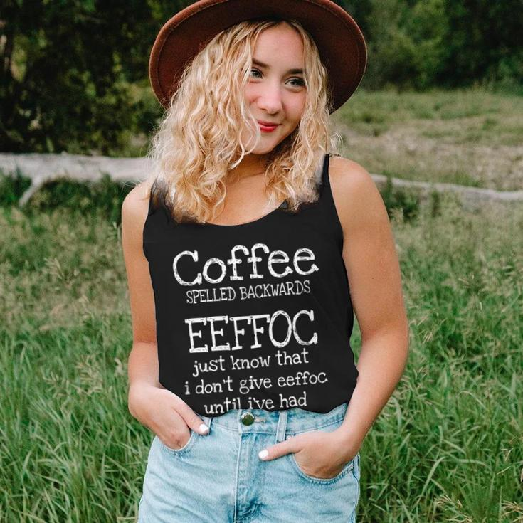 Coffee Quotes Coffee Spelled Backwards Eeffoc Women Tank Top Gifts for Her