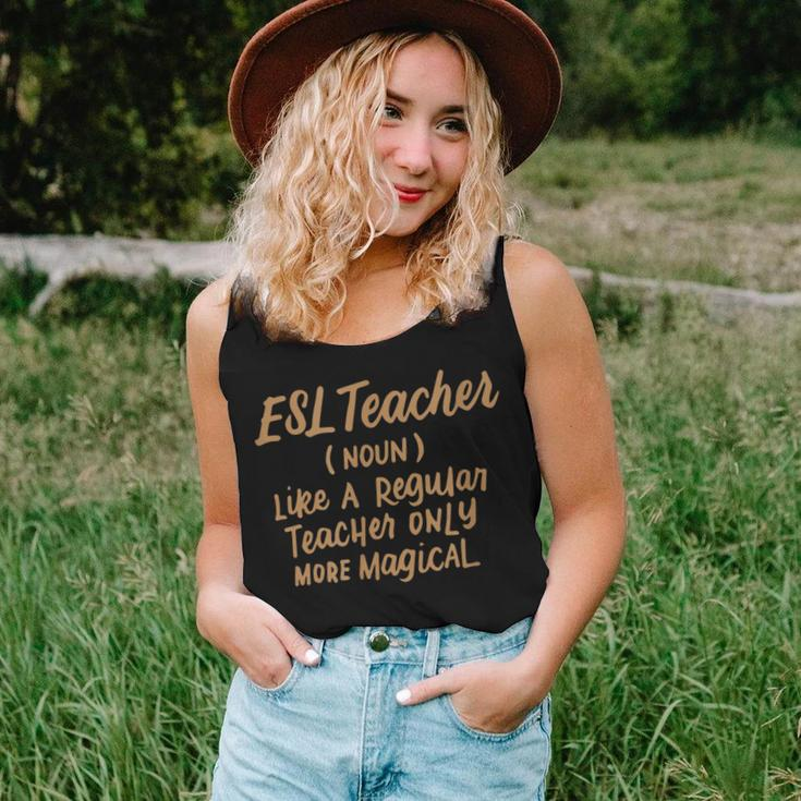 Funny Esl Teacher Like A Regular Teacher Only More Magical Women Tank Top Basic Casual Daily Weekend Graphic Gifts for Her