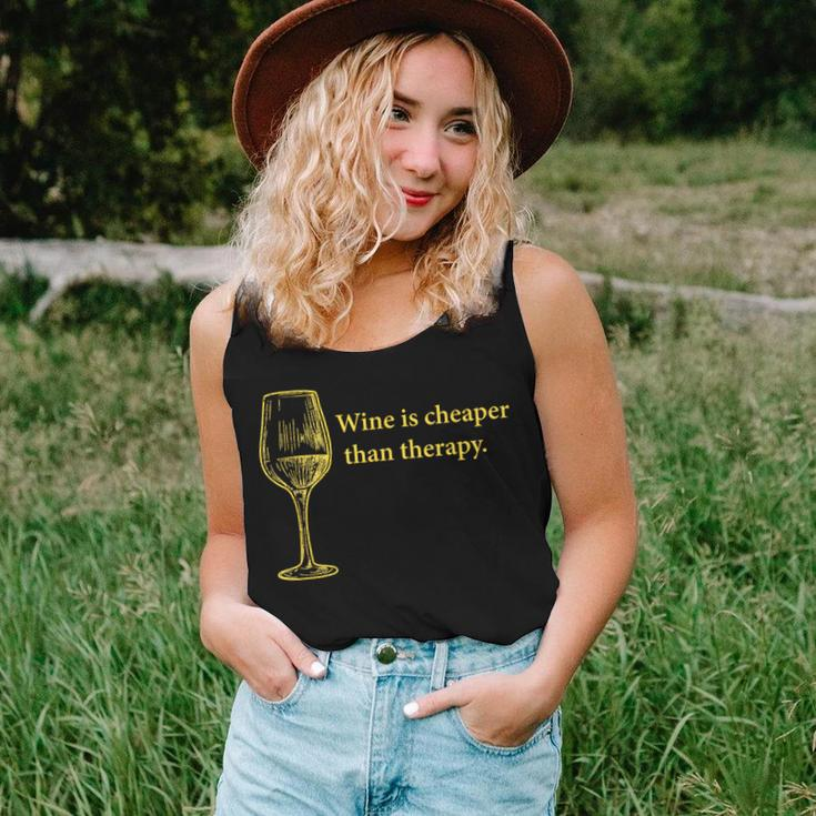 Wine Drinking Wine Is Cheaper Than Therapy Women Tank Top Gifts for Her