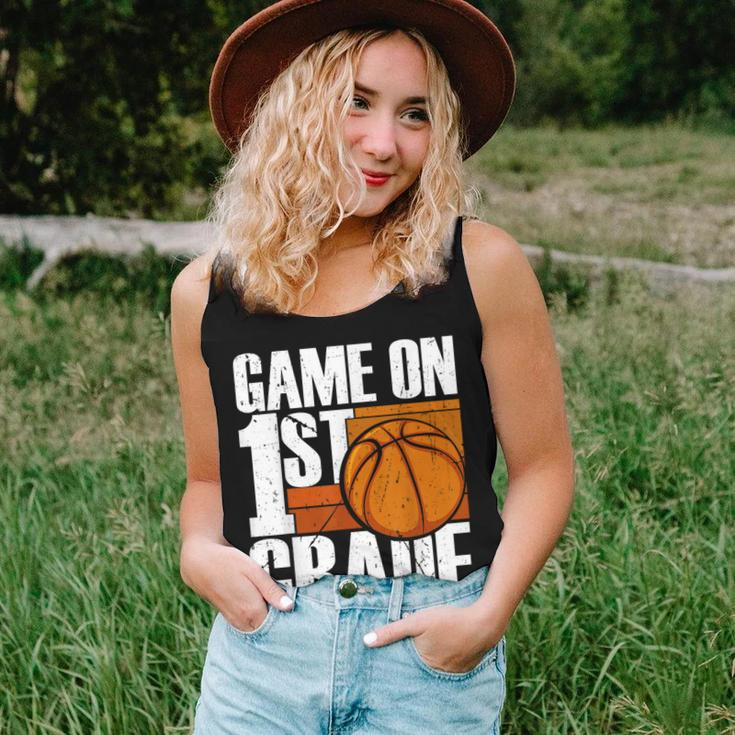 Game On 1St Grade Basketball Back To School First Grade Team Women Tank Top Weekend Graphic Gifts for Her