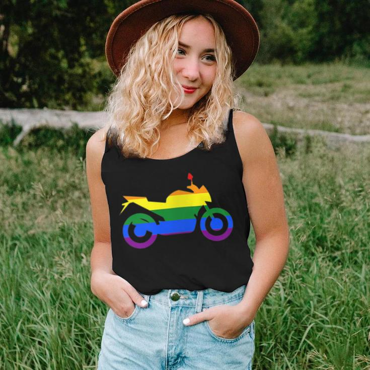 Gay Biker Lgbt-Q Rainbow Pride Flag Motorcycle Men Women Women Tank Top Gifts for Her