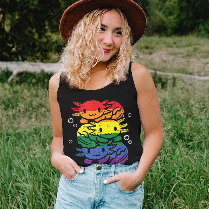 Gay Pride Axolotl Pile Cute Rainbow Flag Lgbt Men Women Kids Women Tank Top Gifts for Her