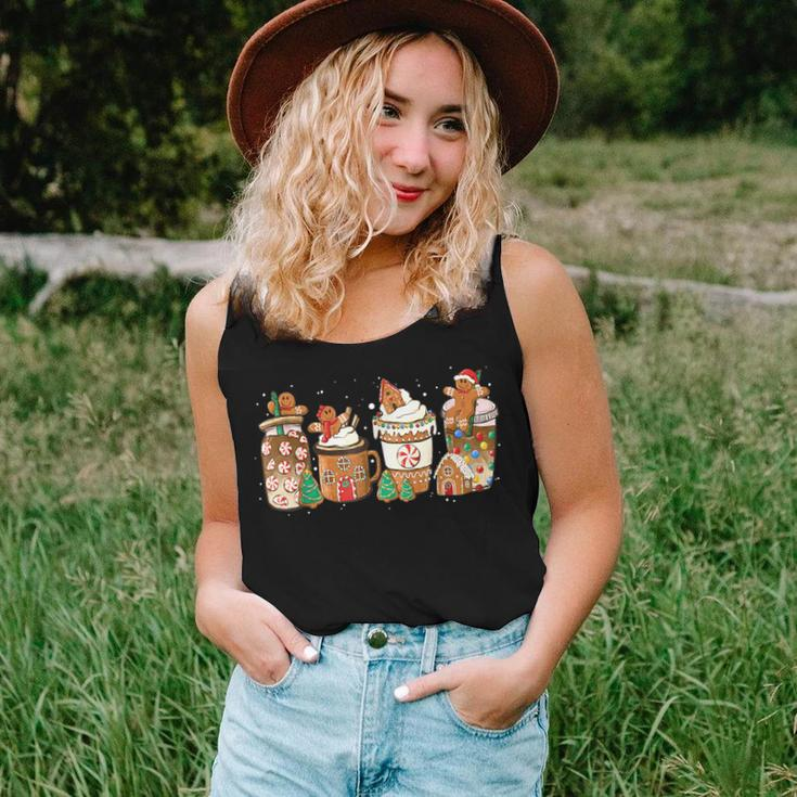 Gingerbread Cookie Christmas Coffee Cups Latte Drink Outfit Women Tank Top Gifts for Her