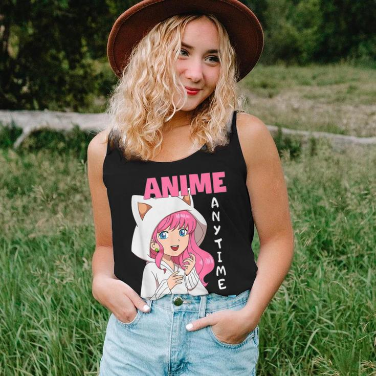 Girls Anime Anytime Anywhere Otaku Japan Anime Women Tank Top Weekend Graphic Gifts for Her