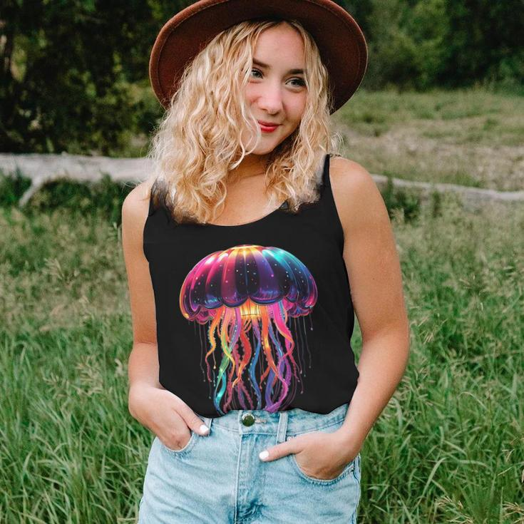 Glowing Rainbow Jellyfish Women Tank Top Gifts for Her