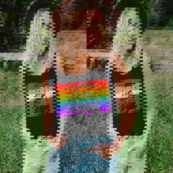 Golf Cart Gay Pride Flag Lgbtq Aesthetic Golfer Pattern Cute Women Tank Top Gifts for Her