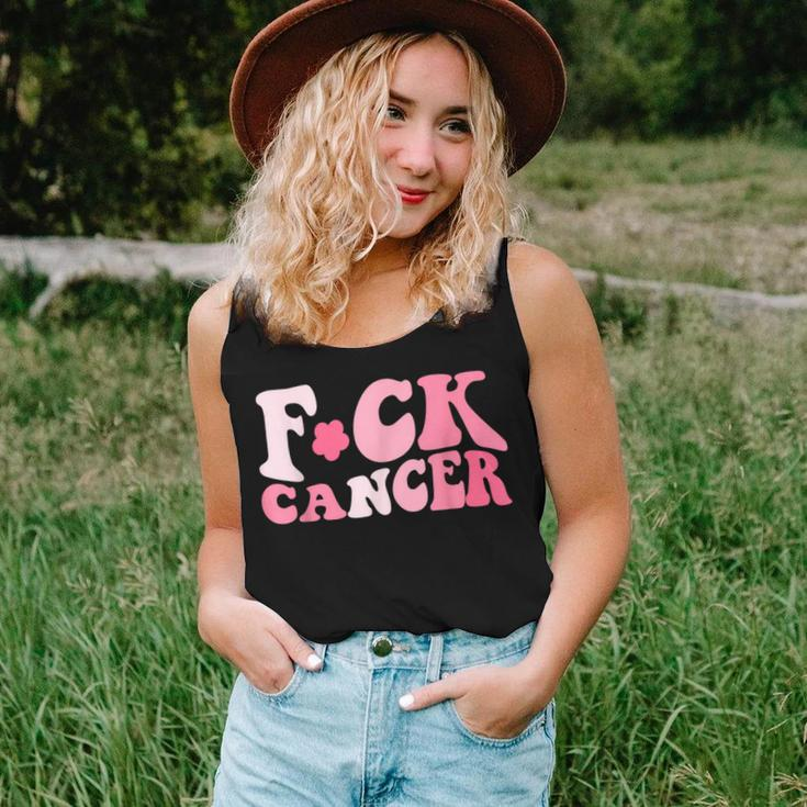 Groovy Fuck Cancer All Breast Cancer Awareness Women Tank Top Gifts for Her