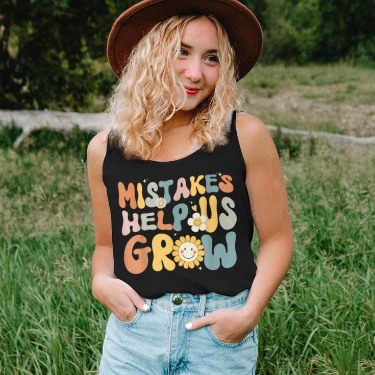 Groovy Mistakes Help Us Grow Daisy Back To School Teacher Women Tank Top Gifts for Her