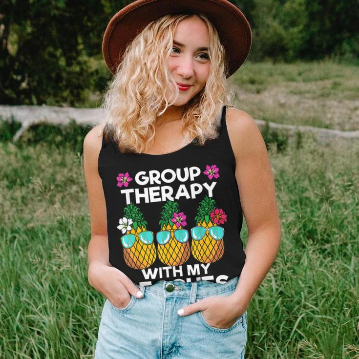 Group Therapy With My Beaches Pineapple Girls Trip Women Women Tank Top Weekend Graphic Gifts for Her