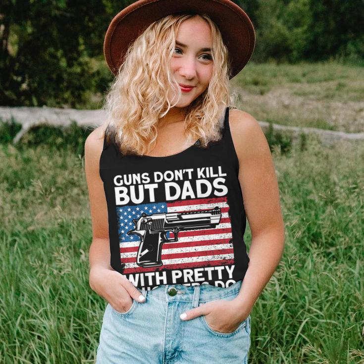 Guns Dont Kill But Dads With Pretty Daughters Do Daddy Women Tank Top Basic Casual Daily Weekend Graphic Gifts for Her
