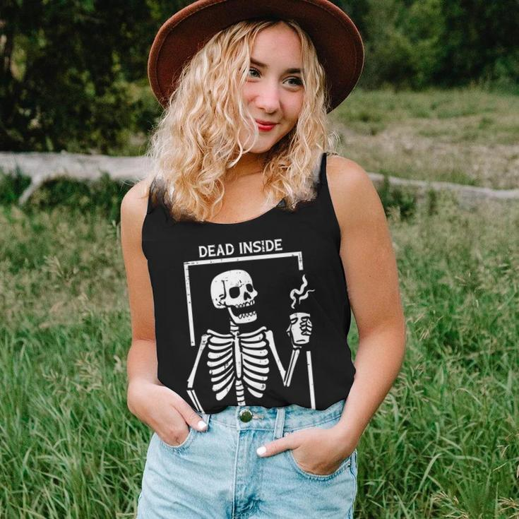 Halloween Skeleton Dead Inside Caffeinated Costume Women Tank Top Gifts for Her