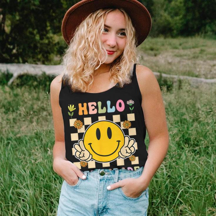 Hello 5Th Grade Hippie Smile Face Fifth Grade Back To School Women Tank Top Weekend Graphic Gifts for Her