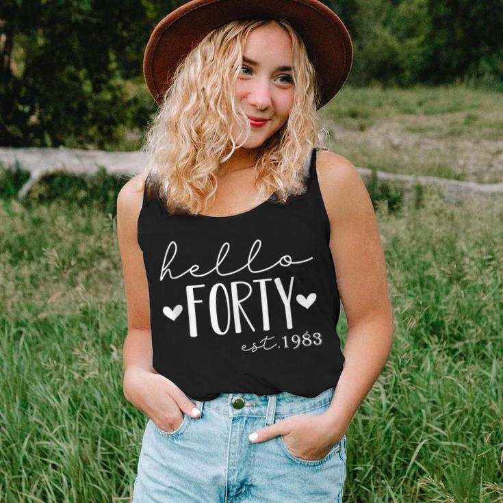 Hello Forty Est 1983 40 Years Old 40Th Birthday For Women Women Tank Top Basic Casual Daily Weekend Graphic Gifts for Her
