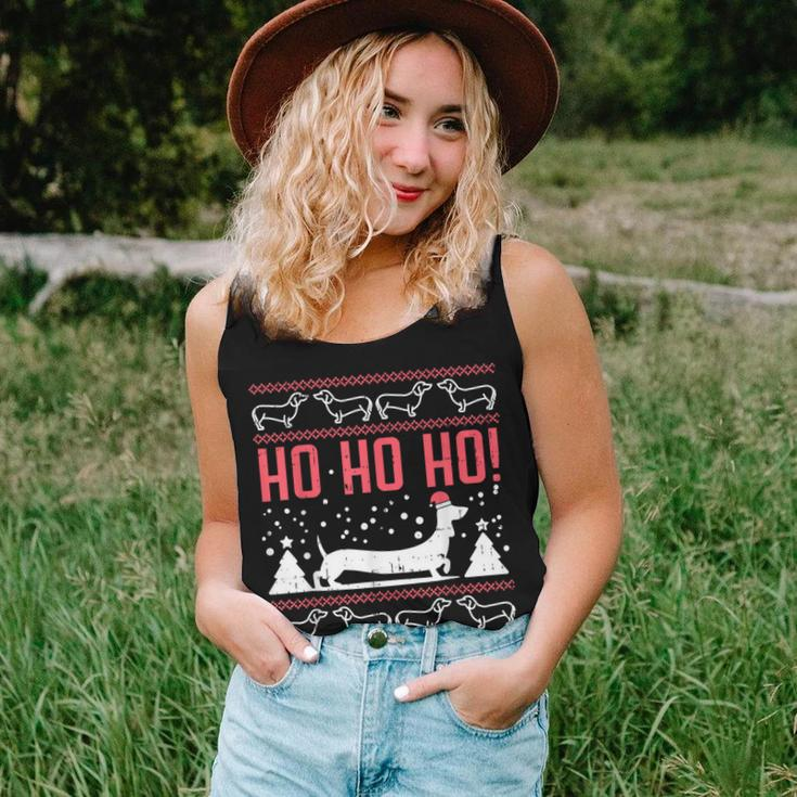 Ho Ho Dachshund Santa Ugly Christmas Sweater Dog Owner Pj Women Tank Top Gifts for Her