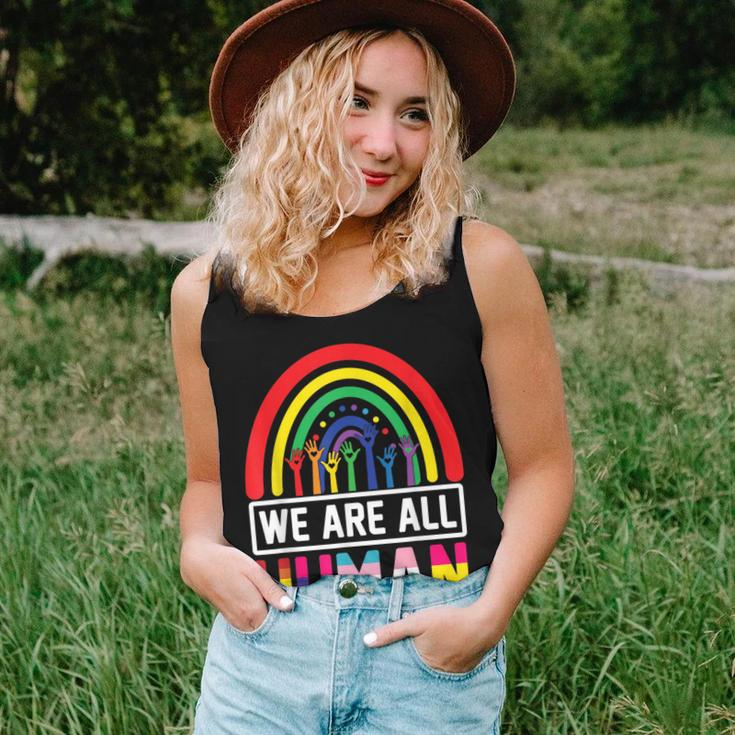 We Are All Human Pride Ally Rainbow Lgbt Flag Gay Pride Women Tank Top Gifts for Her
