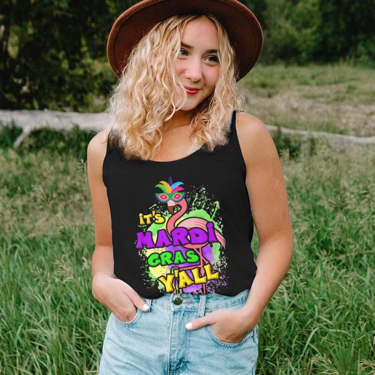 Its Mardi Gras Yall Flamingo With Beads Fat Tuesday Women Tank Top Gifts for Her