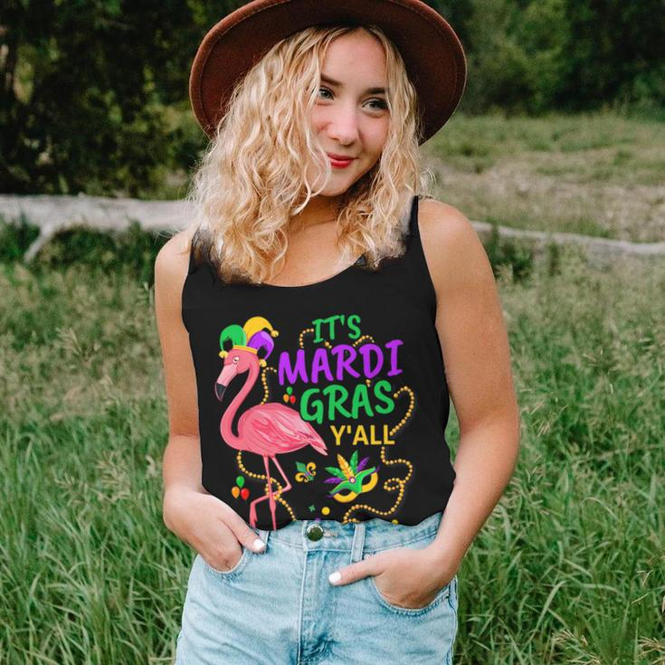 Its Mardi Gras Yall Jester Flamingo Fat Tuesday Parades Women Tank Top Gifts for Her