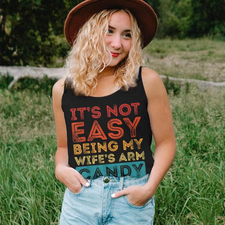 Its Not Easy Being My Wifes Arm Candy Funny Fathers Day Women Tank Top Basic Casual Daily Weekend Graphic Gifts for Her
