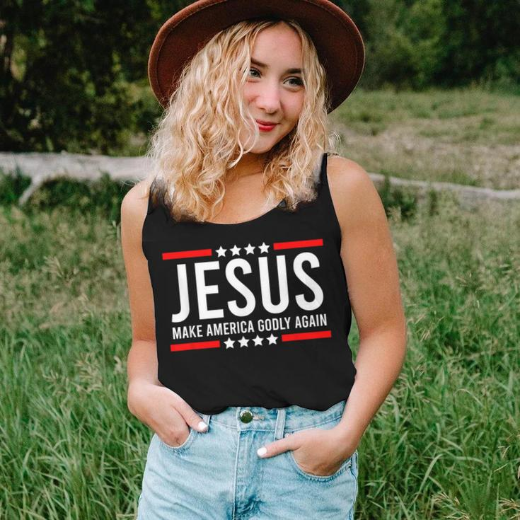 Jesus Make America Godly Again Patriotic Christian Men Women Tank Top Weekend Graphic Gifts for Her