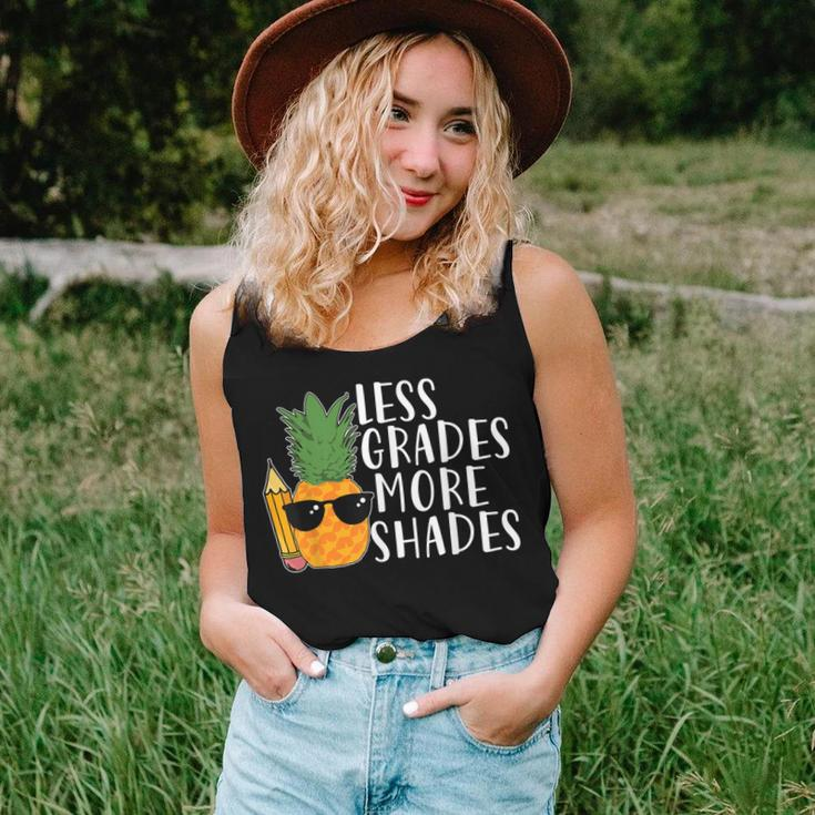 Less Grade More Shades Funny Summer Vacation Teacher Women Tank Top Basic Casual Daily Weekend Graphic Gifts for Her