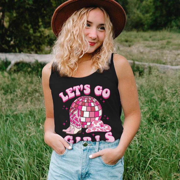 Let's Go Girls Cowgirl Boot Hat Disco Bachelorette Party Women Tank Top Gifts for Her