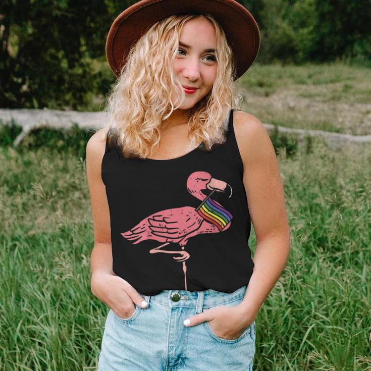 Lgbt Flamingo Rainbow Flag Cute Bird Gay Pride Support Women Tank Top Gifts for Her