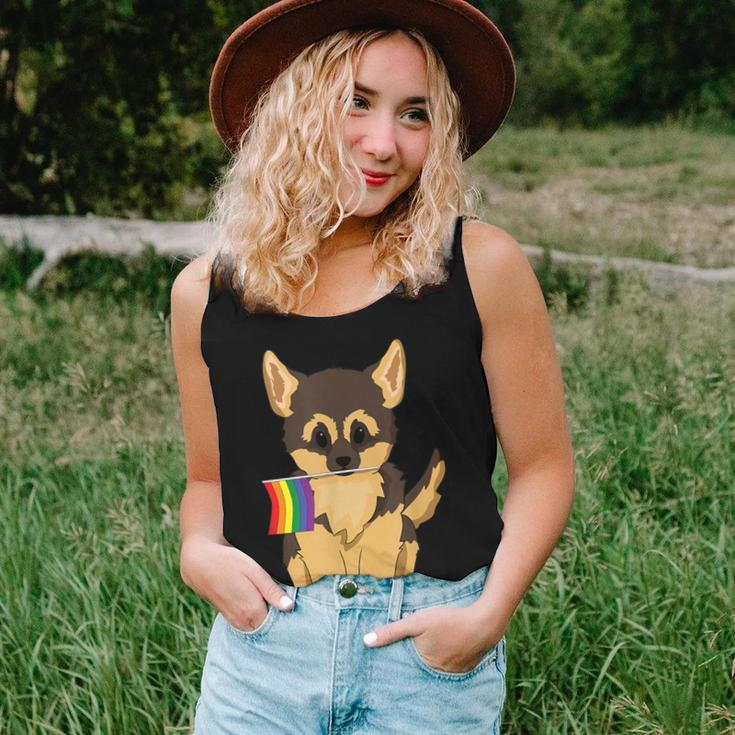 Lgbt Pride German Shepherd Dog Rainbow Flag Gay Lesbian Love Women Tank Top Gifts for Her