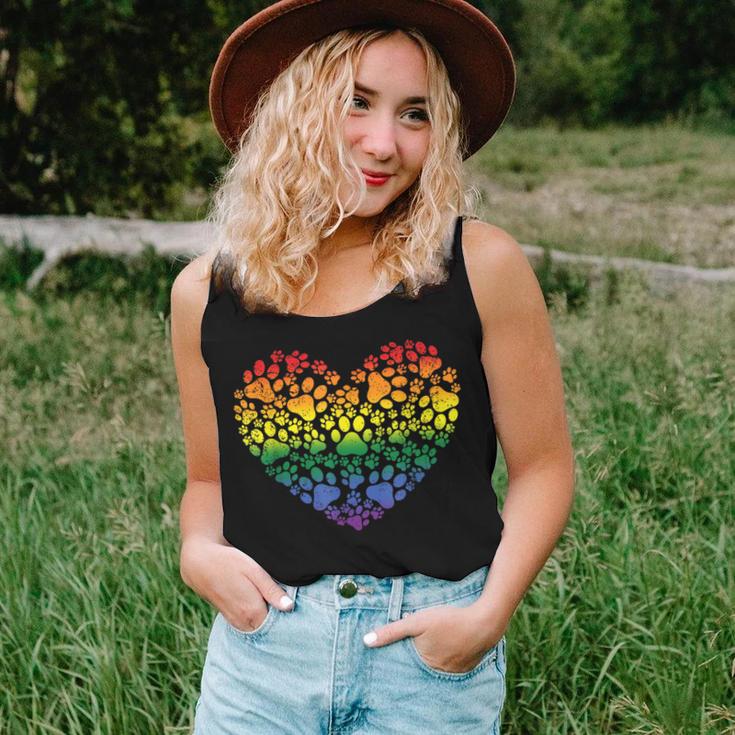 Women's Sleeveless Rainbow Heart Print Shirt Vest Top - Polyester/Cotton/Spandex Blend - View #2