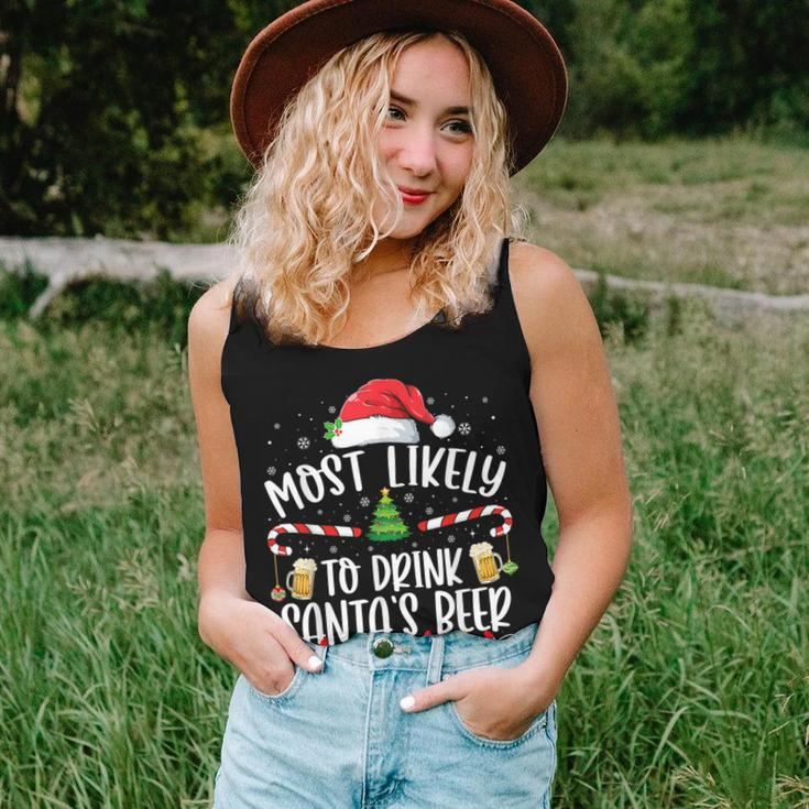 Most Likely To Drink Santa's Beer Christmas Drinking Wine Women Tank Top Gifts for Her