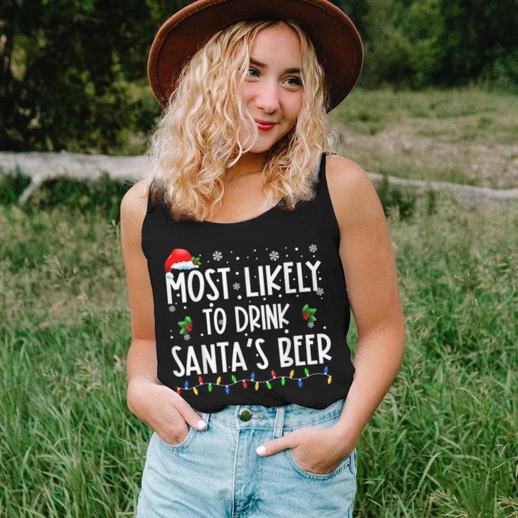 Most Likely To Drink Santa's Beer Christmas Women Tank Top Gifts for Her