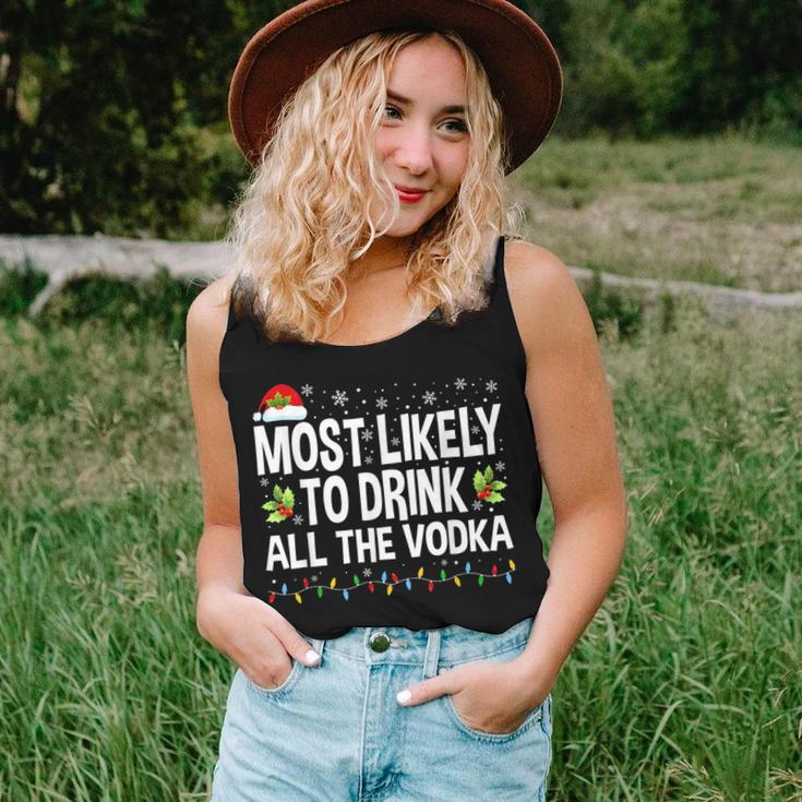 Most Likely To Drink All The Vodka Ugly Xmas Sweater Women Tank Top Gifts for Her