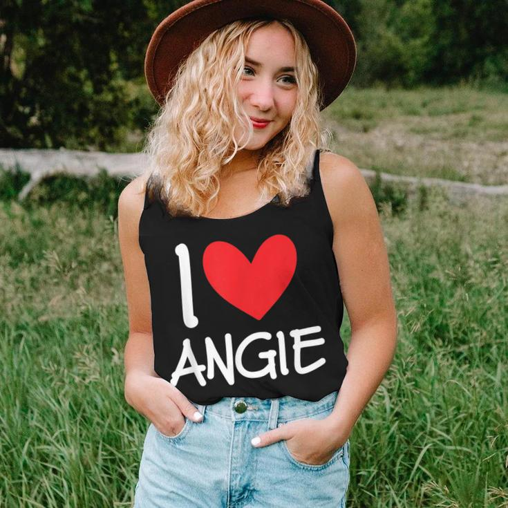 I Love Angie Name Personalized Girl Woman Bff Friend Heart Women Tank Top Gifts for Her