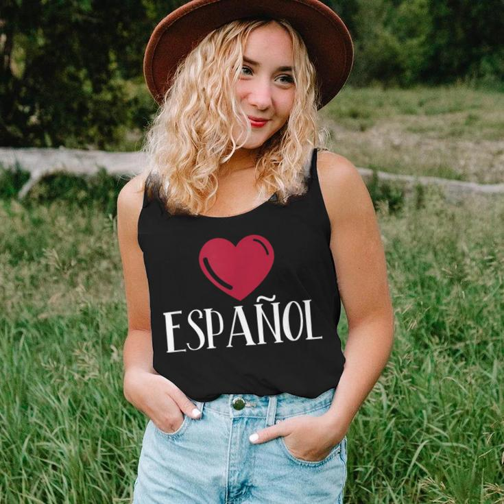 I Love Espanol Heart Spanish Language Teacher Or Student Women Tank Top Gifts for Her