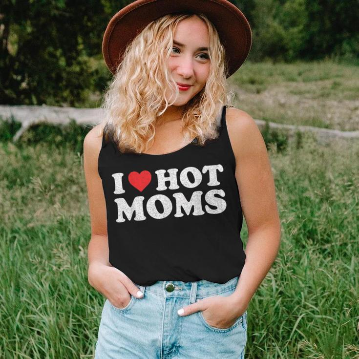 I Love Hot Moms Distressed Retro Vintage Women Tank Top Gifts for Her