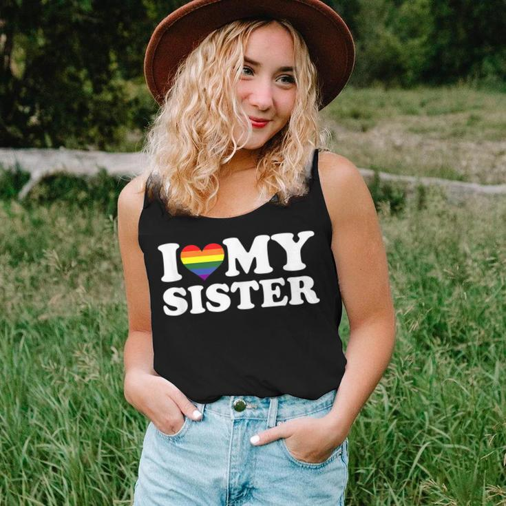 I Love My Sister Rainbow Heart Gay Pride Lgbt Flag Pride Women Tank Top Gifts for Her