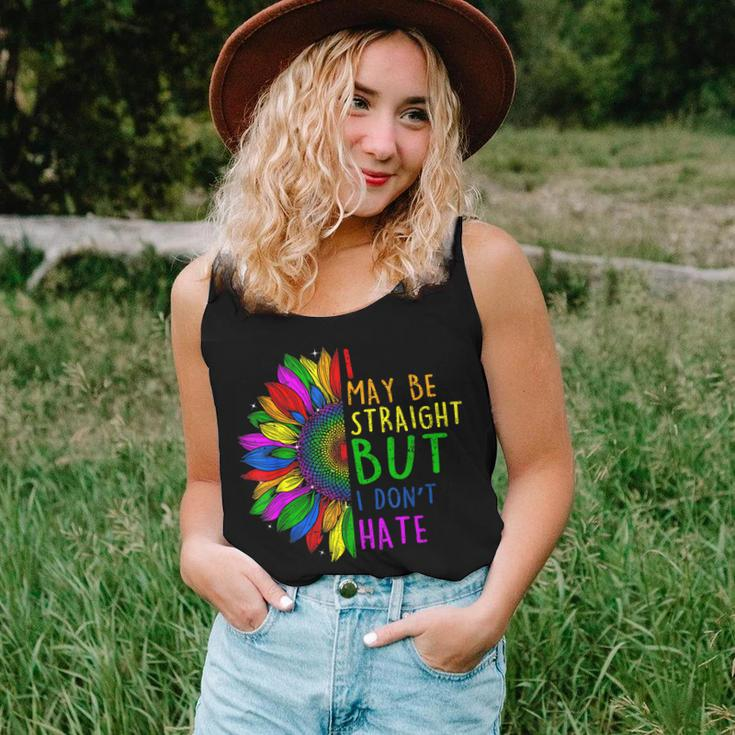 I May Be Straight But I Dont Hate I Lgbt Sunflower Rainbow Women Tank Top Gifts for Her