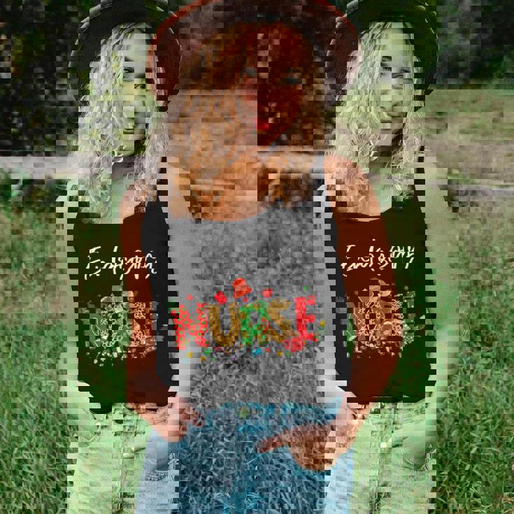 Merry Christmas Nurse Endoscopy Nurse Christmas Pattern Women Tank Top Gifts for Her