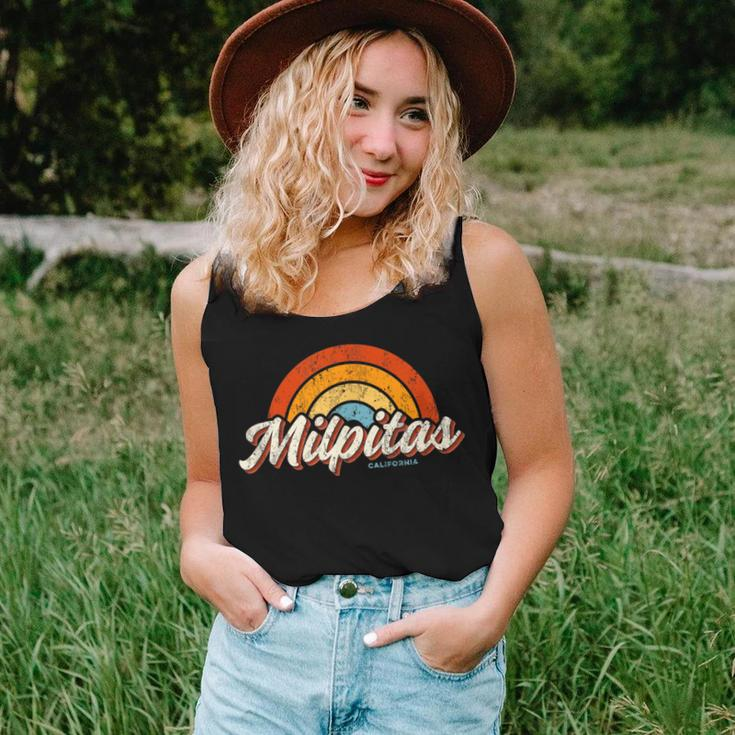 Milpitas California Ca Vintage Rainbow Retro 70S Women Tank Top Gifts for Her