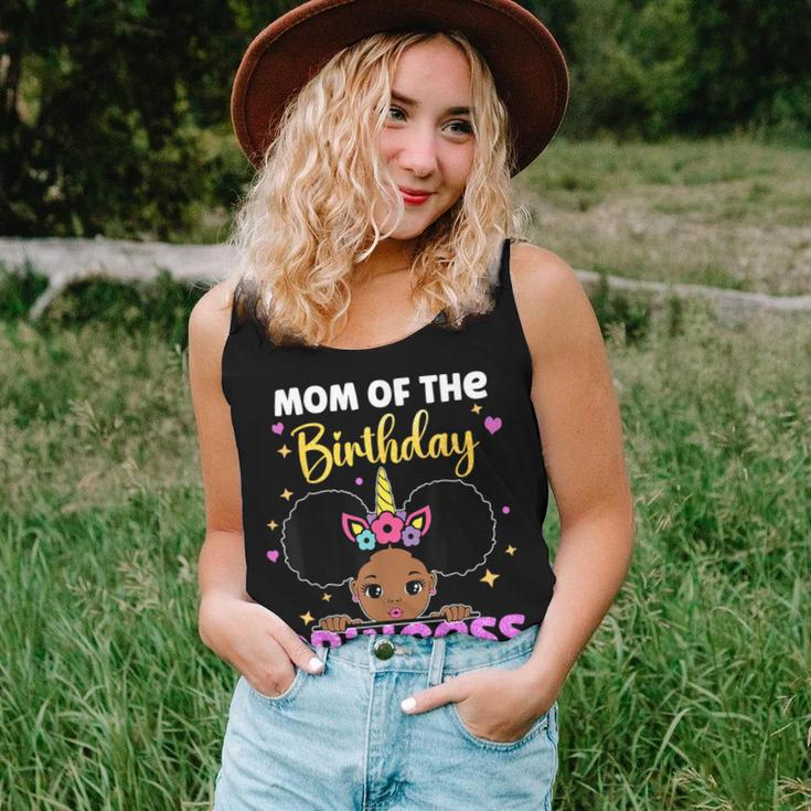 Mom Of The Birthday Princess Melanin Afro Unicorn Cute Women Tank Top Gifts for Her