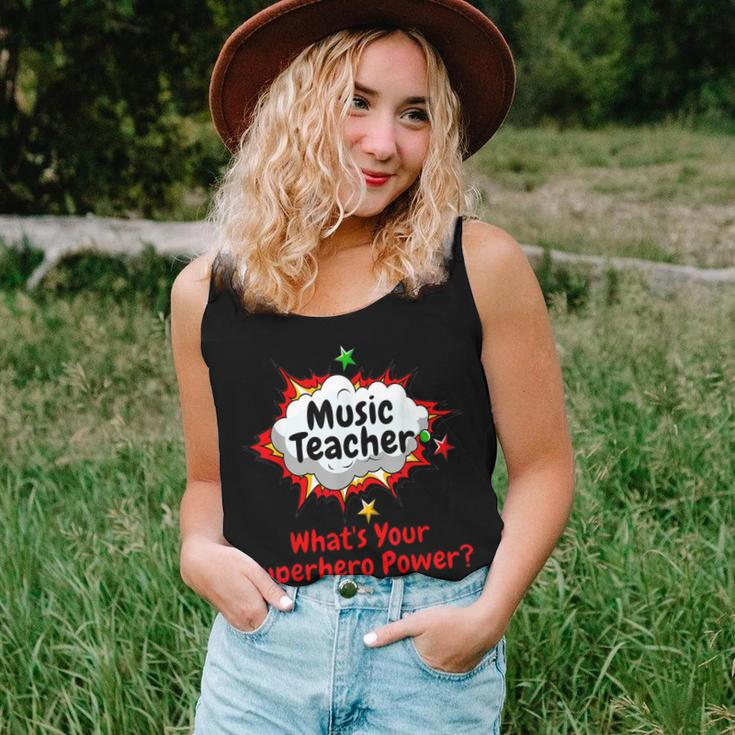 Music Teacher What's Your Superhero Power School Women Tank Top Gifts for Her