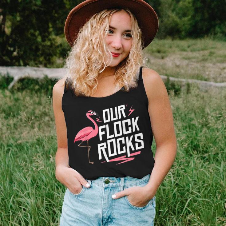 Our Flock Rocks Flamingo Mothers Day Funny Gift Women Tank Top Basic Casual Daily Weekend Graphic Gifts for Her