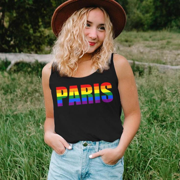 Paris France Lgbtq Pride Gay Lesbian Rainbow Flag Equality Women Tank Top Gifts for Her