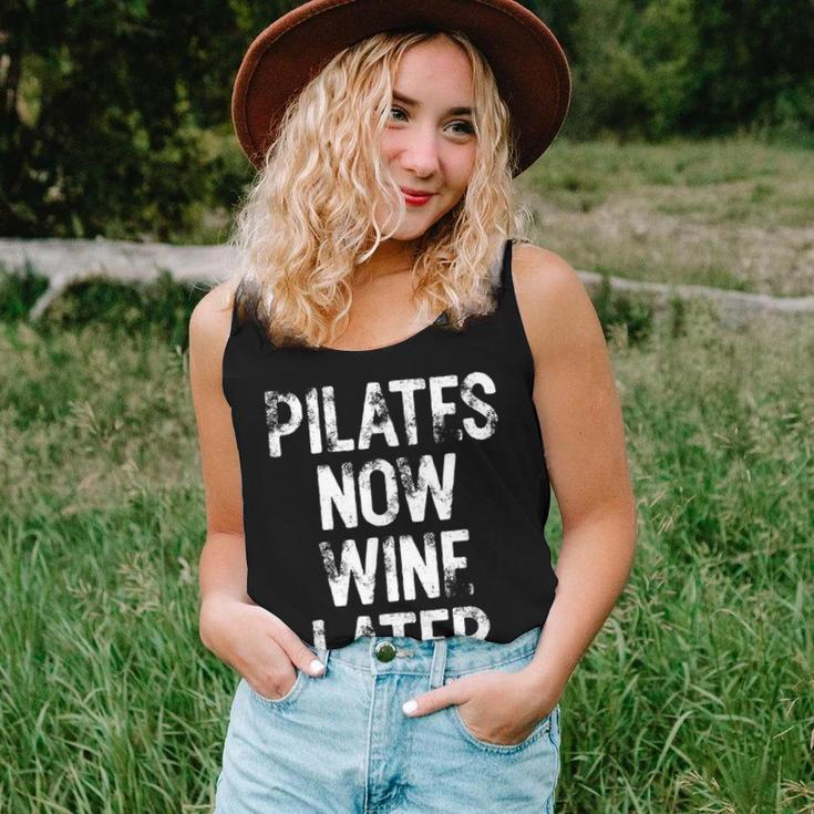 Pilates Now Wine Later Humorous Fun Women Tank Top Gifts for Her
