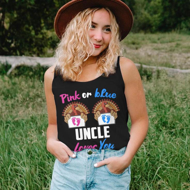 Pink Or Blue Uncle Loves You- Gender Reveal Thanksgiving Women Tank Top Gifts for Her